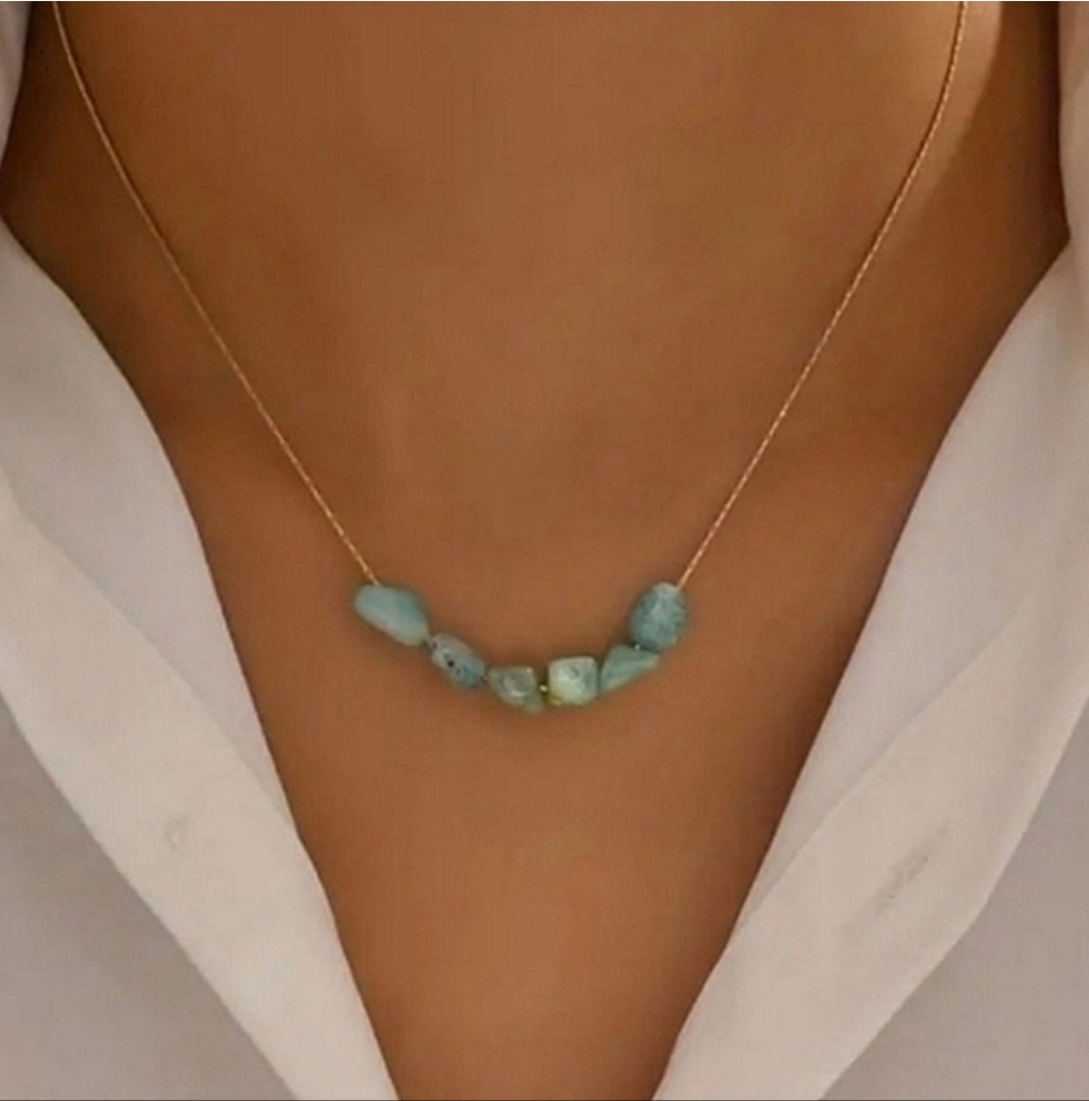 Anthropologie Turquoise Stone Necklace